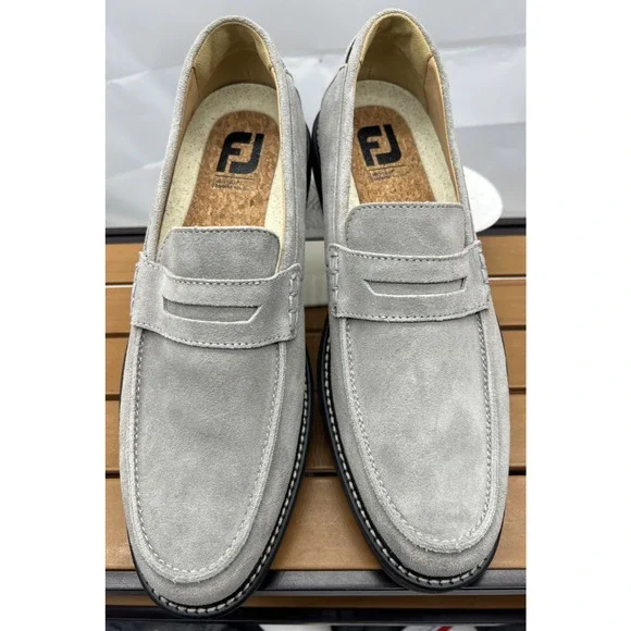 NEW! FootJoy Loafers 11 M Gray Suede Penny Loafers Classic Slip-on FJ Golf - Picture 9 of 10